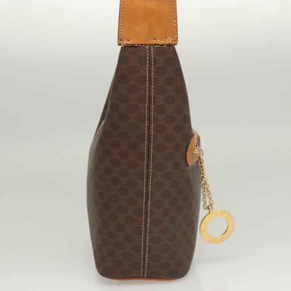 CELINE Macadam Canvas Shoulder Bag PVC Leather Brown Gold Auth 121564 - Picture 5 of 16